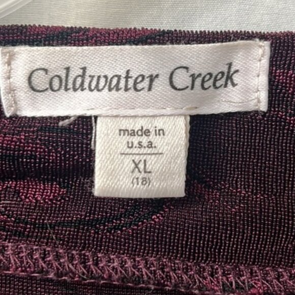 Coldwater Creek Burgundy Paisley Printed Long Straight Open Cardigan XL - Picture 9 of 11